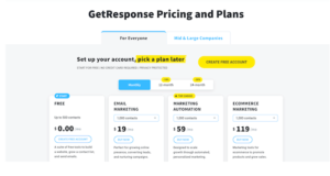 GetResponse pricing & plans